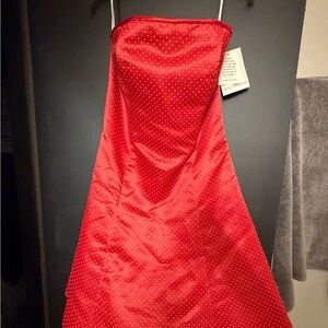 Vintage Jessica McClintock for Gunnie Sax Red Polka Dot Semi Formal dress